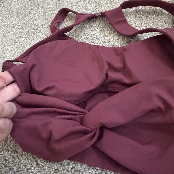 Women's Burgundy Sports Bra crop top Small - Picture 7 of 8